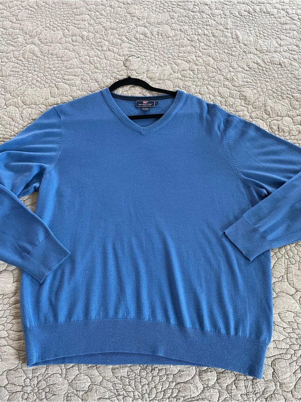 Vineyard Vines Men's V-Neck Knit Pullover Sweater Merino Silk Cashmere Blue XL